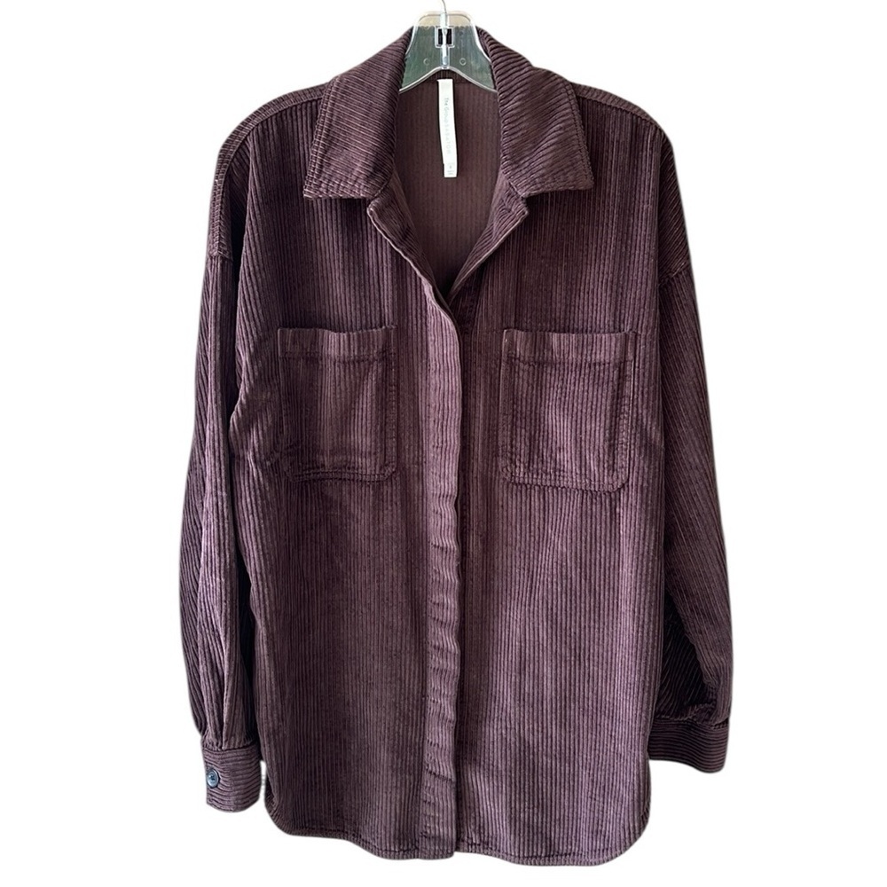Aritzia the Group by Babaton Sz S Graydon Shirt Corduroy Rich Mocha Brown - Picture 10 of 12